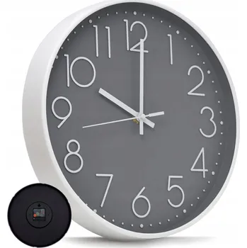 Hodiny Atomové Hodiny Tiché s Rádiovou Kalibrací do Ložnice Šedé Pozadí Bílý Rám