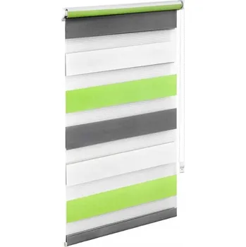 Roleta Okenní roleta den a noc bez vrtání šedá zelená bílá 50x150 cm