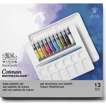 Vodová barva Winsor & Newton Akvarelové barvy v tubě Cotman, sada 13 ks