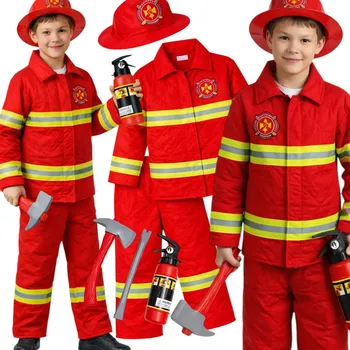 Karnevalový kostým KOSTÝM HASIČE M 110-120 CM S PŘÍSLUŠENSTVÍM HASICÍ PŘÍSTROJ SEKERA
