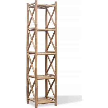 Knihovna Bambusová police s 5 policemi, 35 x 35 x 152 cm