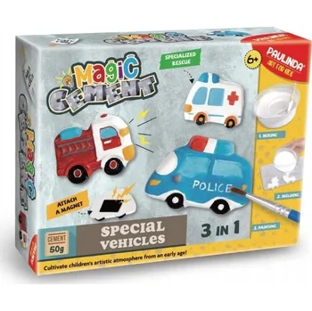 Obraz Senzorická kreativní sada Strigo Magický Cement – figurky Speciální vozidla