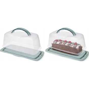 Dóza na potraviny Obdélníková dóza na koláč s víkem a držadlem KEKS mátová