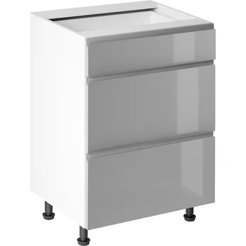 Kuchyňská skříňka Spodní skříňka, bílá/šedá extra vysoký lesk HG, AURORA D60S3