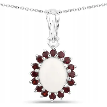 Přívěsek STŘÍBRNÝ PŘÍVĚSEK S PŘÍRODNÍM OPÁLEM A GRANÁTY