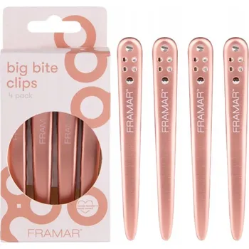 FRAMAR PROFESIONÁLNÍ SKŘIPCE / SPONKY DO VLASŮ BIG BITE CLIPS ROSE 4 KUSY