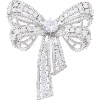 Brož Brož Mašle PINETS s kubickými zirkony, elegantní a lesklá