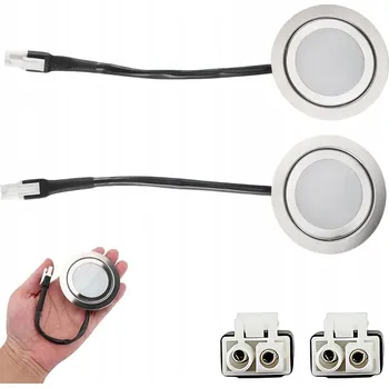 Bodové svítidlo 2 ks Zapuštěné LED Svítidlo Panel Modul 1.5W 12V DC Teplá Bílá 6500K