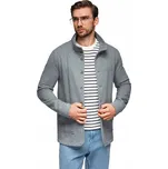 Pánská mikina se stojáčkem knoflíky šedá melanž V7 OM-SSZP-0240 XL