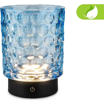 Lampička BRILONER Sunora LED stolní lampička bezdrátová IP44, stmívatelné, dotykový vypínač, modrá - BRILO BRILO 7560010