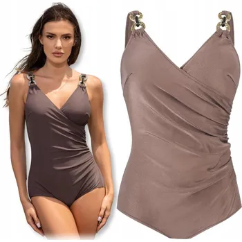 Dámské plavky Ercole jednodílné plavky béžové barvy, velikost 48