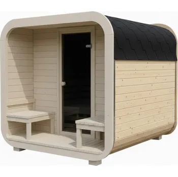 Sauna Sauna Quadro 200x250 cm s předsíní (4-6 osob) BARVA DVEŘÍ: Grafitová, STŘEŠNÍ KRYTINA: Grafit