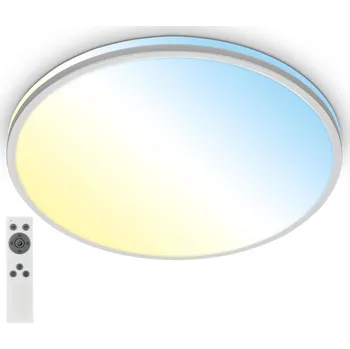 BRILONER Pulup, LED stropní svítidlo, plynule stmívatelné, dálkový ovladač, matný chrom - BRILO BRILO 3831014