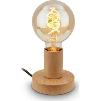 Lampička BRILONER TEEPU stolní lampička, s vypínačem, retro, vintage, imitace dřeva - BRILO BRILO 7023014