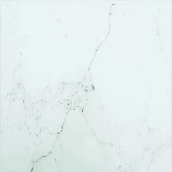 Psací stůl zahrada-XL Stolní deska bílá 30 x 30 cm 6 mm tvrzené sklo mramorový design 322252