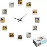 Bílé nalepovací hodiny s 12 fotorámečky - IMPRESSIONS