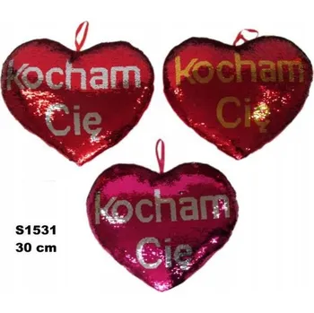 Obraz Srdce s flitry 30 cm MILUJI TĚ S1531