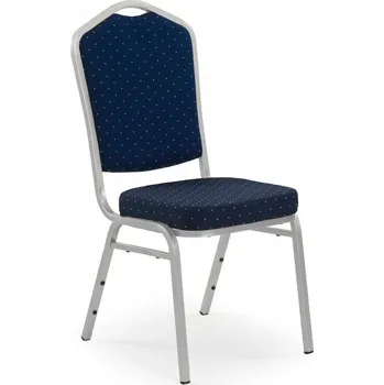 Jídelní židle Jídelní židle NOBLES — kov, látka, stříbrná / modrá