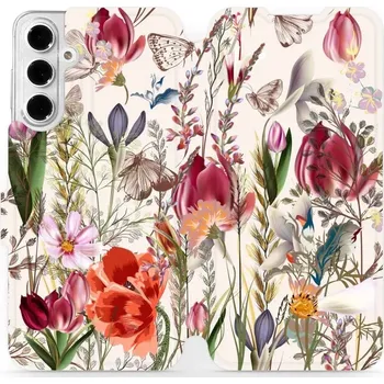 Pouzdro na mobilní telefon Flipové pouzdro Mobiwear - Samsung Galaxy A16 / A16 5G - MP01S Rozkvetlá louka - VÝPRODEJ (Knížkové flip pouzdro, obal, kryt na mobil Samsung Galaxy A16 / A16 5G - MP01S Rozkvetlá louka, materiál Umělá kůže + TPU - ochrana 360°, stojánek, silikonová)