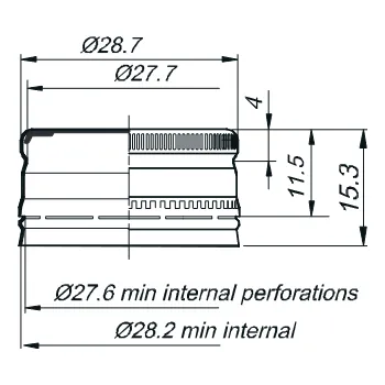 Uzávěr na lahve bez závitu 28x15,4 černý - 5800 ks