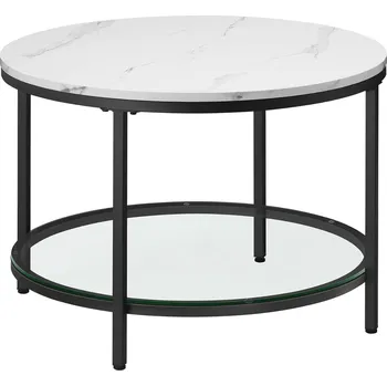 Konferenční stolek Konferenční stolek Vasagle Henro bílý mramor/černý