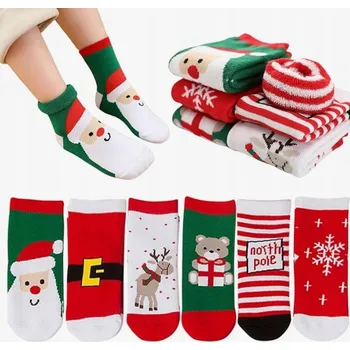 Ponožky kojenecké Vánoční ponožky 6 párů 16-20 6-12 měsíců