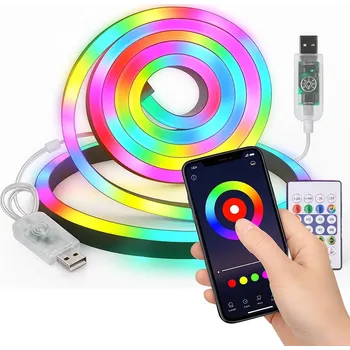 LED páska NEONOVÝ LED PÁSEK 5M SMART LOGO APLIKACE DÁLKOVÝ OVLADAČ SYNCHRONIZACE S HUDBOU
