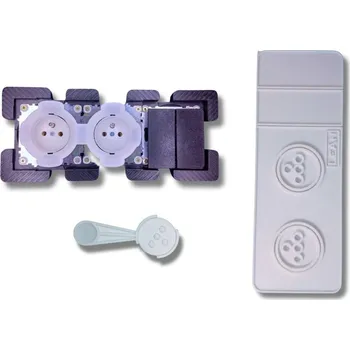 vypínač Skryté zásuvky 2x a dvojitý vypínač pro světlé obklady