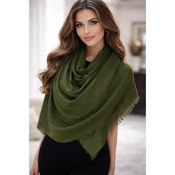 Šátek Dámský šátek 90 x 175 cm Jemný vzor 23-10 - zelený