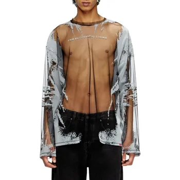 TRIČKO DIESEL T-HASSAN-LS-A T-SHIRT BLACK