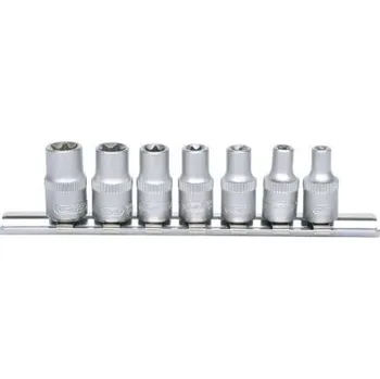 Dílna KS Tools Souprava nástrčných ořechů s profilem Torx-E 1/4", 7dílná, E4–E11 911.4355