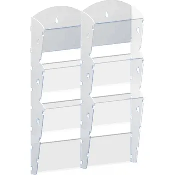 Kancelář B2B Partner Nástěnný plastový zásobník na prospekty - 2 x 3 A5, bílý