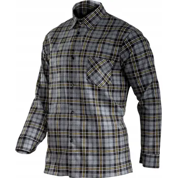 Pánská košile Pánská košile Specto šedá kostkovaná 100% bavlna dlouhý rukáv 3XL