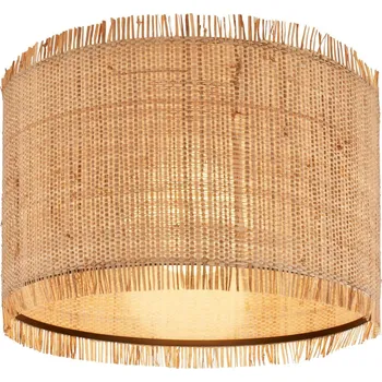 BRILONER Stropní svítidlo Borra 40x29 cm – stínidlo ze slámy, E27, max. 10W, on/off, béžová / černá - BRILONER BRI 3854014