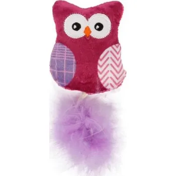 Hračka pro kočku Hračka pro kočky FLAMINGO - Prali sova fialová 5,7x2,7x11cm