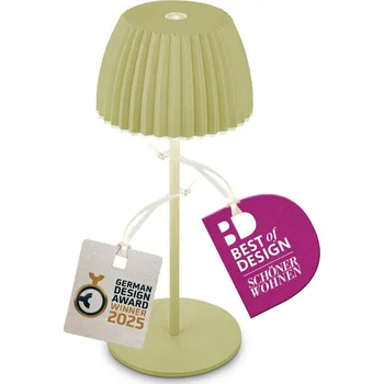 Lampička BRILONER Nabíjecí stolní lampa Riffle Mini - 20 cm, 1,5W, 150lm, bezdrátová, LED, stmívatelné, dotykový vypínač, zelená - BRILO BRILO 7552019