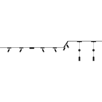 Bodové svítidlo BRILONER Luxtrail lištový systém, 6x spot, 2x závěsná svítidla, do U/Z, černá - BRILO BRILO 8037085