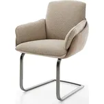 DELIFE Jídelní židle Luan-Flex s područkami kombinace materiálů tmavě béžová jídelní židle plochá grafitová