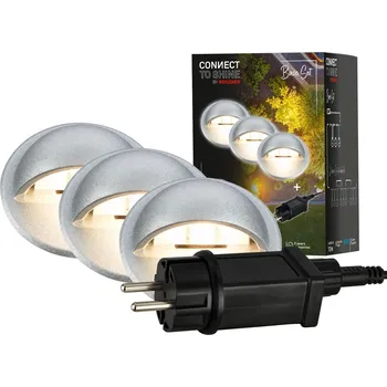 Venkovní osvětlení BRILONER CONNECT TO SHINE startovací sada Teak 3ks LED zapuštěných svítidel do země, IP65 - BRILONER BRI 3922034