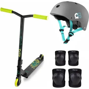 Koloběžka Výhodný freestyle set s chrániči MOVINO TYRO NEON