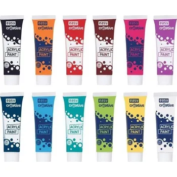 Vodová barva Akrylové Barvy 12 barev 20 ml Creative Easy