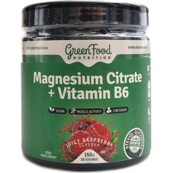 GreenFood nutrition Magnesium citrate + vitamin B6 150 g - malinový juice