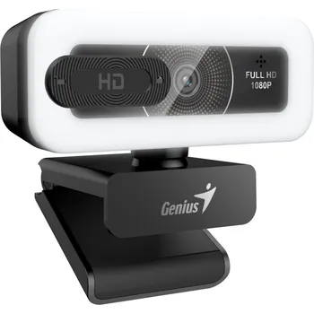 Webkamera Genius FaceCam Light Webkamera, Full HD 1080p, LED osvětlení, vestavěný mikrofon, krytka soukromí, USB/C, černá 32200010400