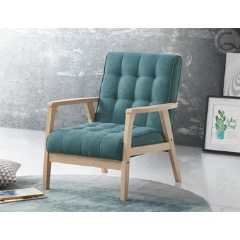 Obývací pokoj Křeslo čalouněné PETRA kostra přírodní/zelená