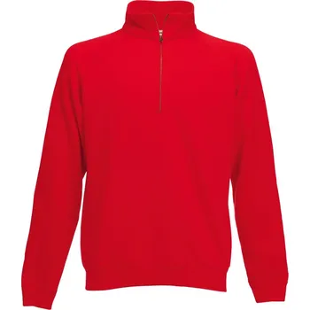 pracovní mikina Fruit of the Loom Mikina Premium Zip Neck Sweat s 1/4 zipem COT162032t3701-dark heathe S Melír šedá tmavá