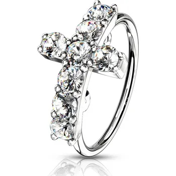 Piercing Šperky4U Piercing do nosu kroužek s křížkem - N0120-STC