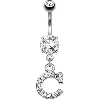 Piercing Šperky4U Piercing do pupíku - Iniciála - WP01216-C