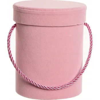 Úložný box VELUROVÝ KVĚTINOVÝ BOX SVĚTLE RŮŽOVÉ BARVY S PLASTOVOU VLOŽKOU 15 cm
