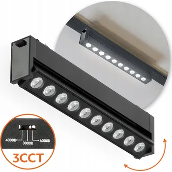 Magnetická lampa LED reflektor Nástěnný 10W 3CCT Černá