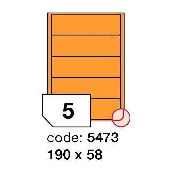 Papír Samolepící etikety Rayfilm Office 190x58 mm 100 archů, fluo oranžová, R0133.5473